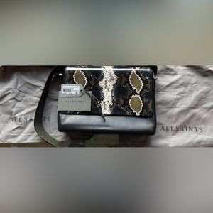 ALLSAINTS Versailles Snakeskin Embossed Shoulder Bag - Brand New (Never Used)